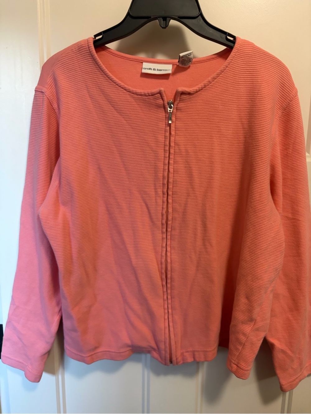 croft & barrow Coral Zip-Front Cardigan Sweater